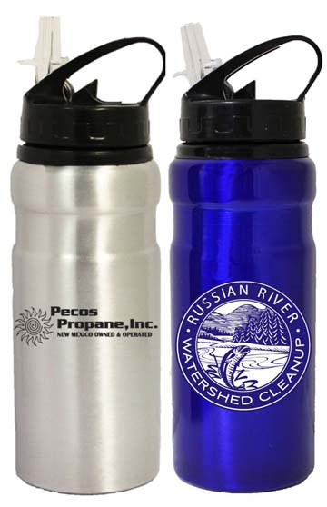 22 Oz. Wide Mouth Aluminum Water Bottle with Straw Drink Spout